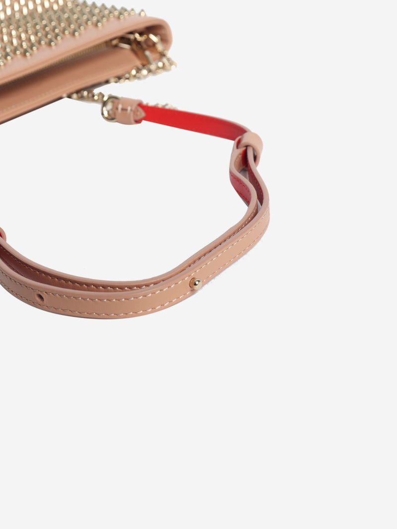 Blush studded leather crossbody bag