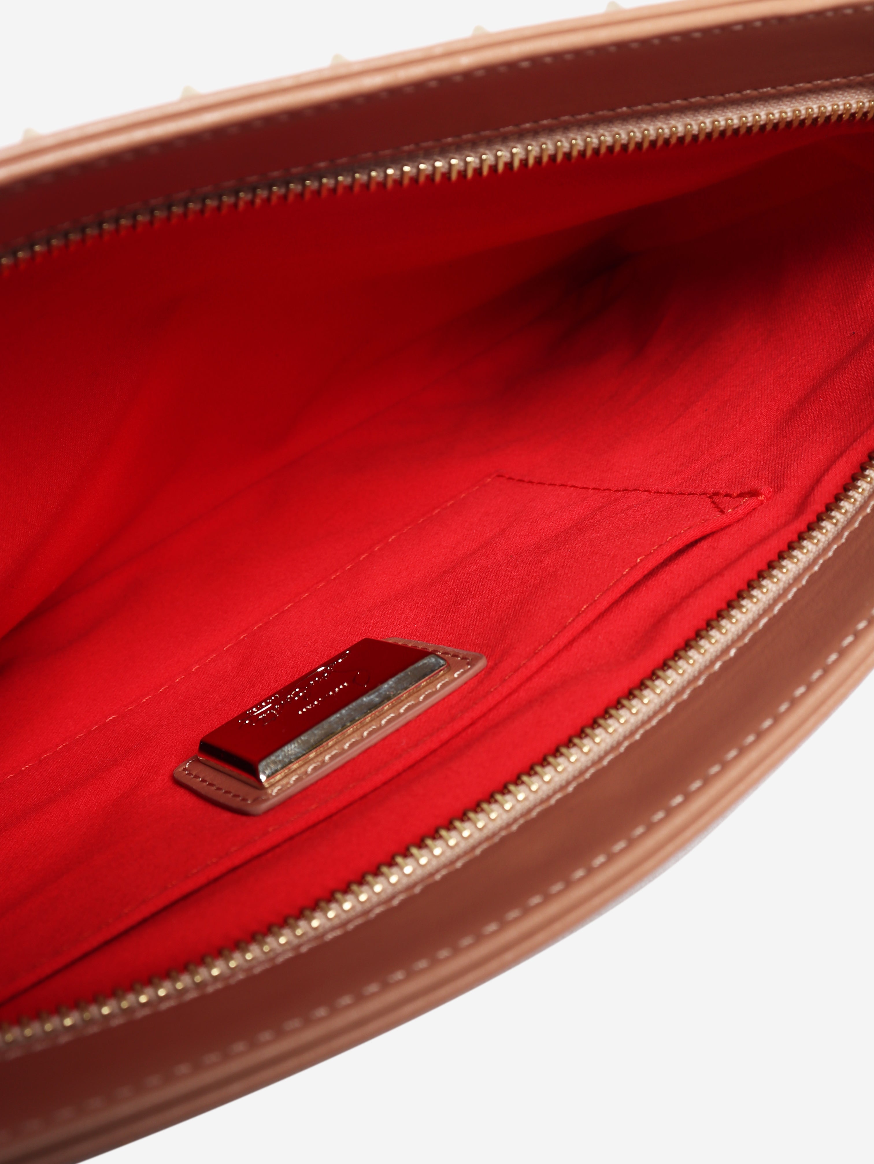 Blush studded leather crossbody bag