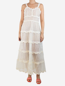 Fendi White sleeveless sheer silk dress - size UK 10
