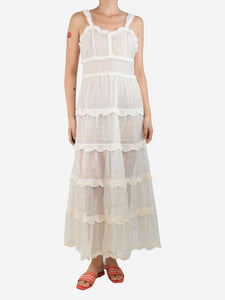 Fendi White sleeveless sheer silk dress - size UK 10