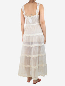 Fendi White sleeveless sheer silk dress - size UK 10