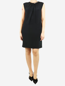 Philip Lim Black crystal collar midi dress - size UK 8