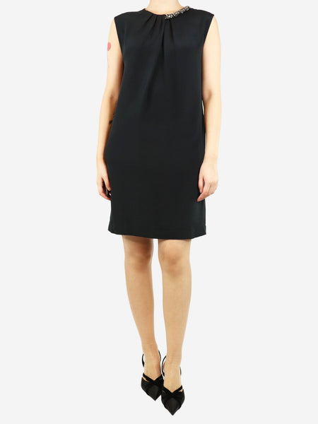 Black crystal collar midi dress - size UK 8 product image