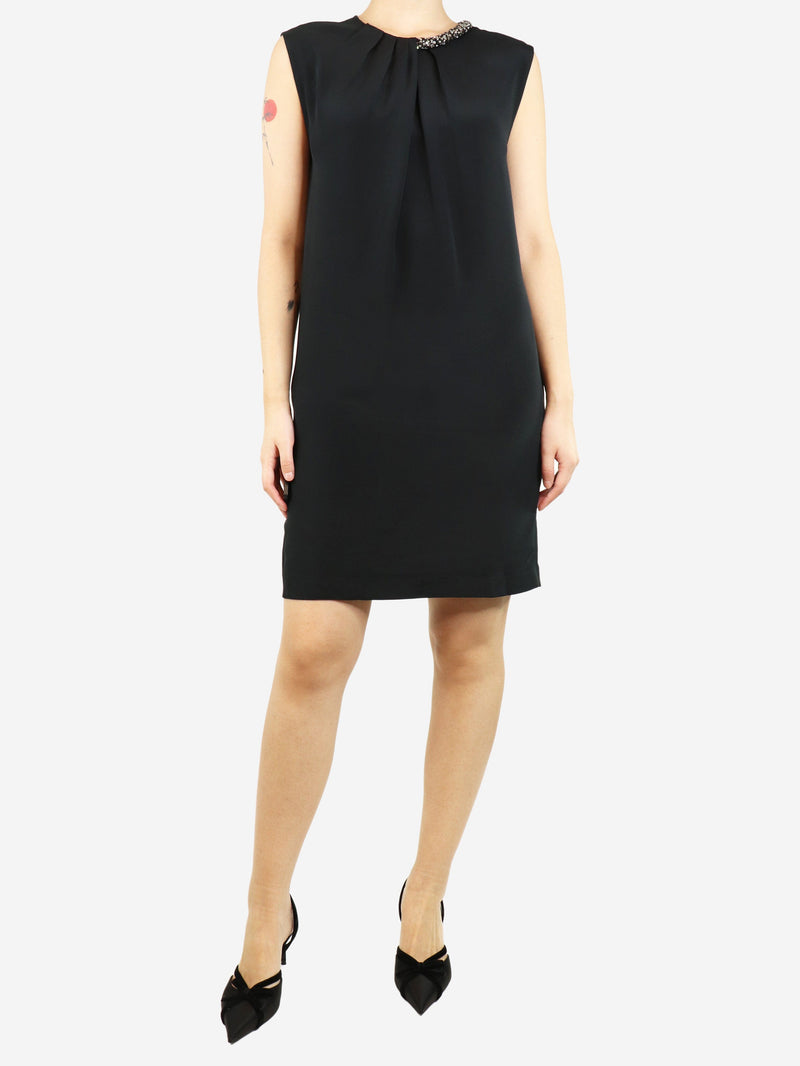 Black crystal collar midi dress - size UK 8 Dresses Philip Lim 