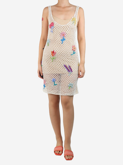 Neutral crochet slip dress - size UK 10 Dresses Rose Carmine 
