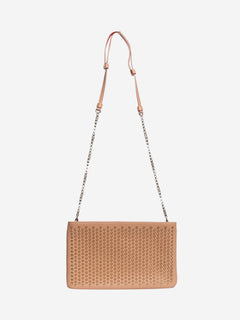 Blush studded leather crossbody bag