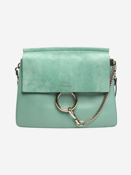 Turquoise Faye suede and leather bag product image