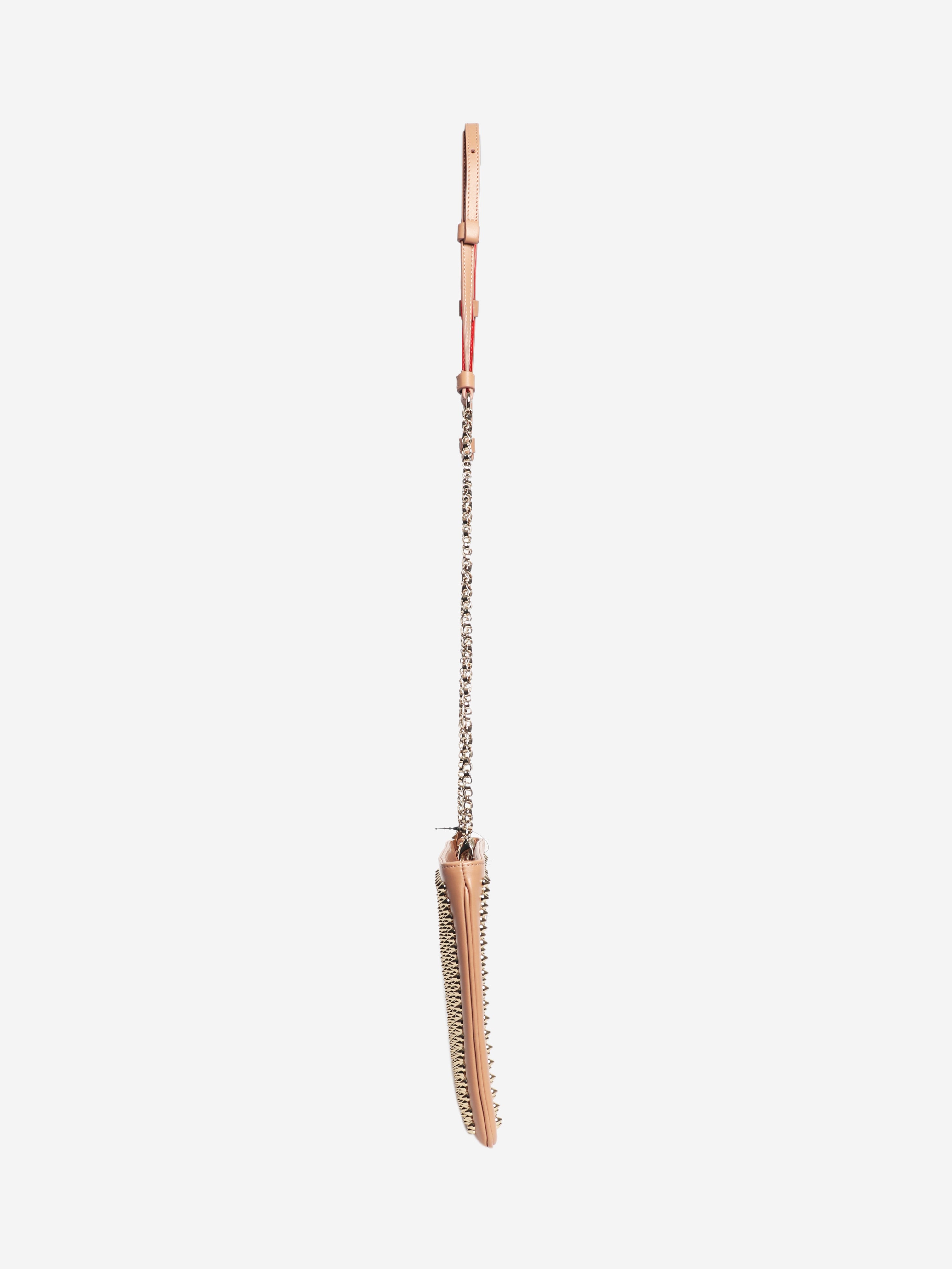 Blush studded leather crossbody bag
