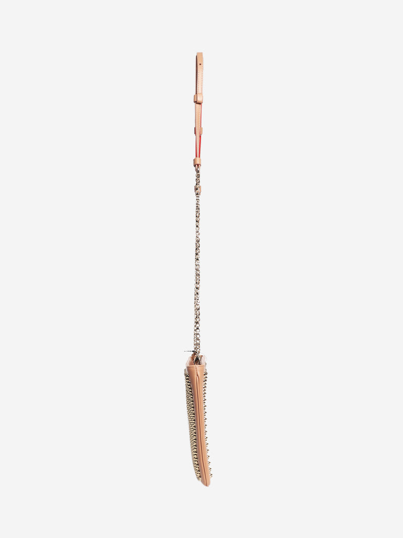 Blush studded leather crossbody bag
