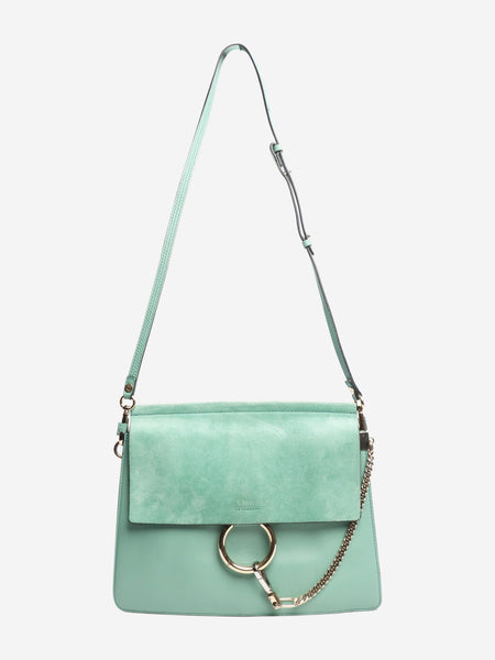 Turquoise Faye suede and leather bag alternate image
