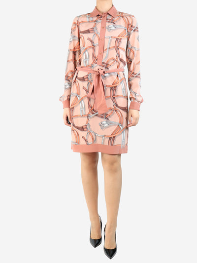 Gucci Dusty pink printed Equestrian dress - size UK 10 Dresses Gucci 