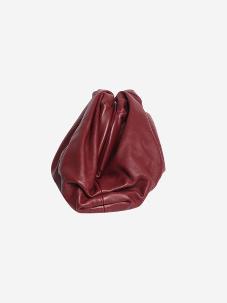 Maroon leather pouch bag alternate image