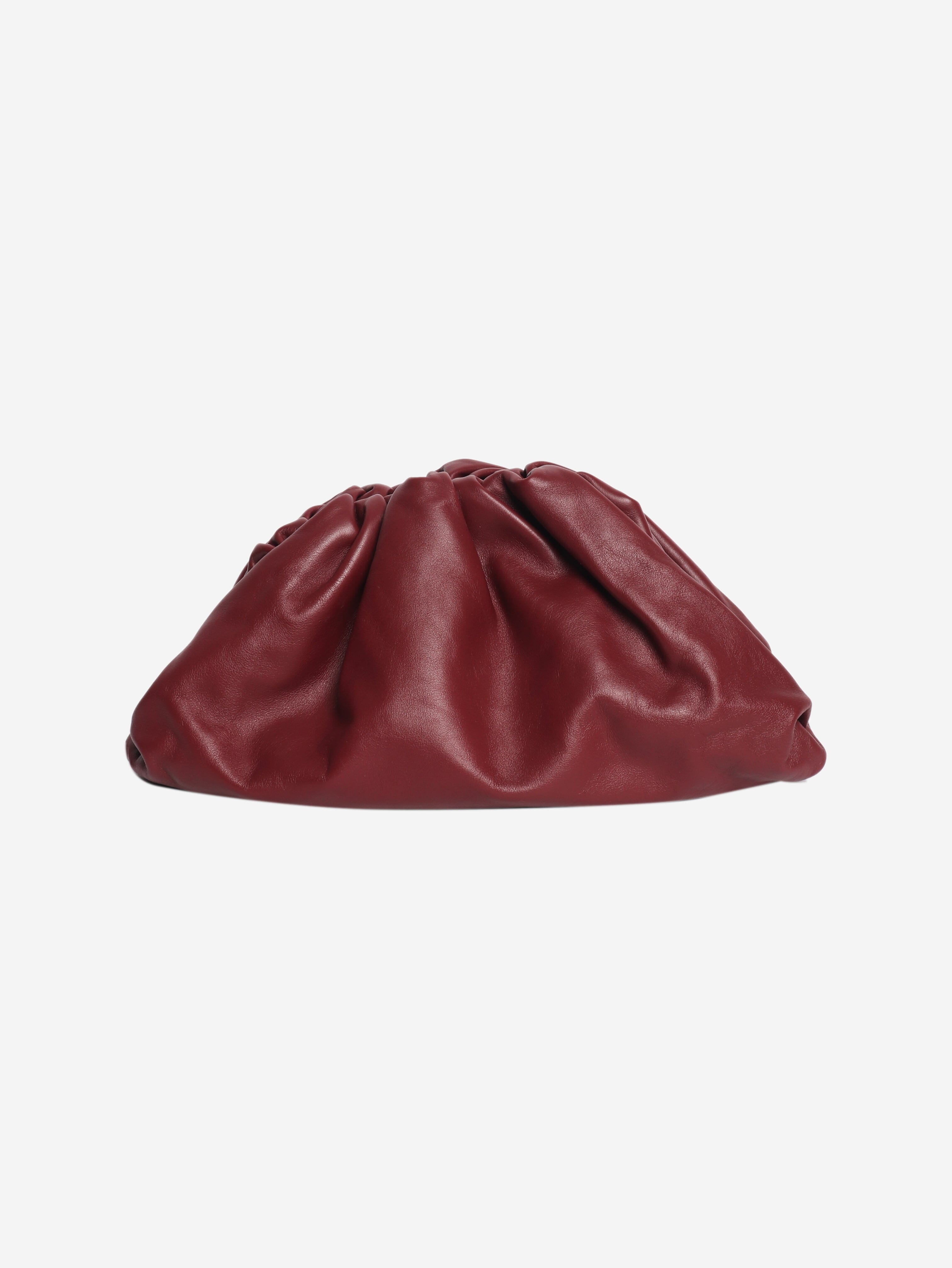 Maroon leather pouch bag Clutch bags Bottega Veneta 