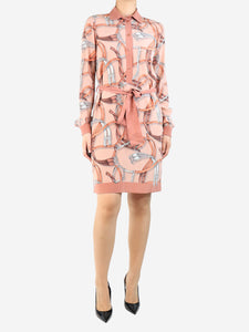 Gucci Gucci Dusty pink printed Equestrian dress - size UK 10