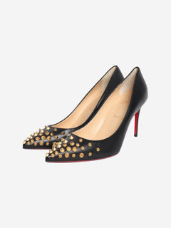 Black studded leather pumps - size EU 39