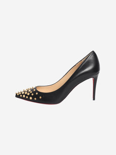 Black studded leather pumps - size EU 39