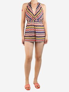 Missoni Missoni Multicolour zig-zag halterneck playsuit - size UK 8