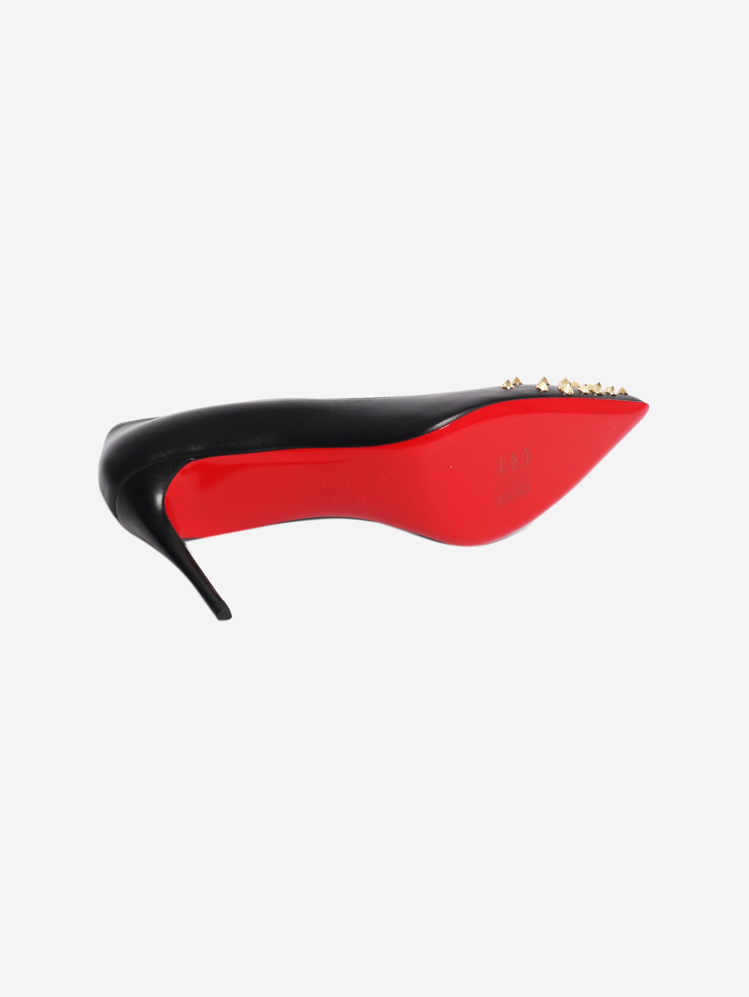 Black studded leather pumps - size EU 39
