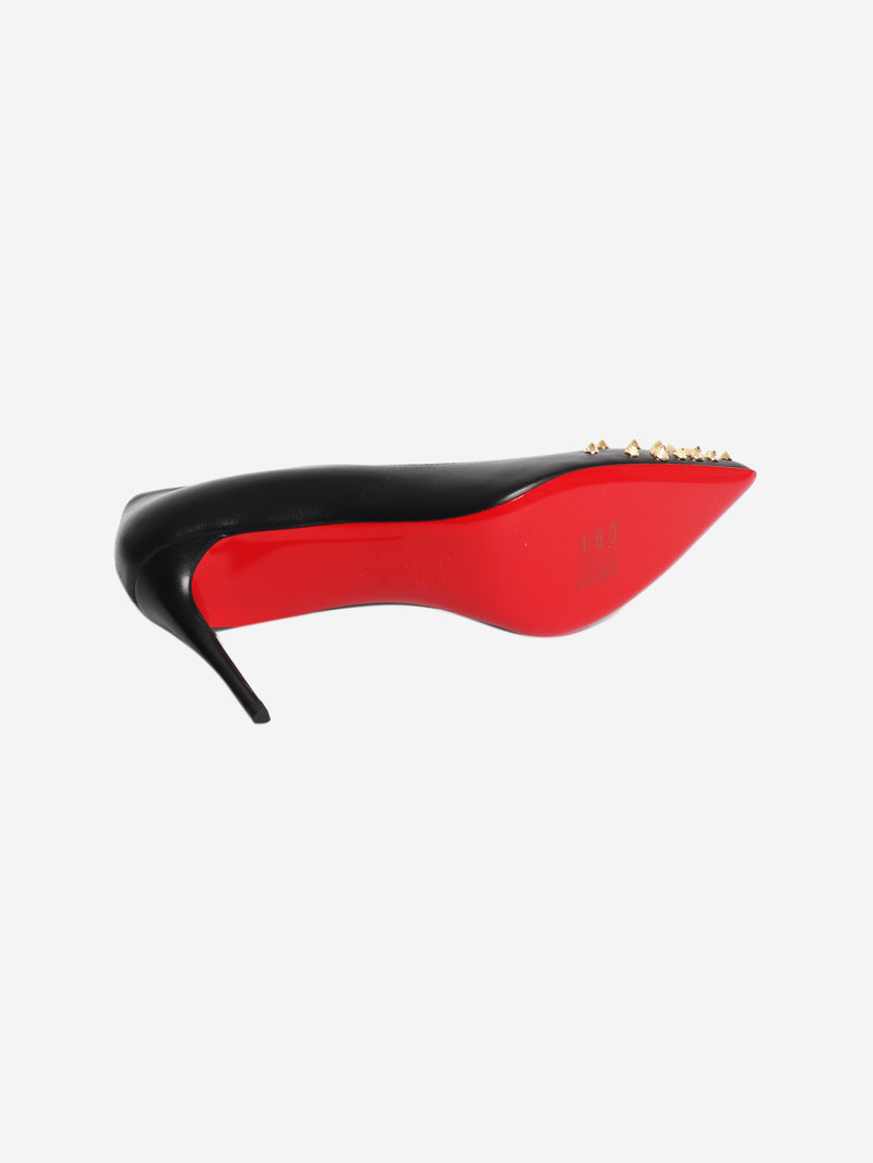 Black studded leather pumps - size EU 39