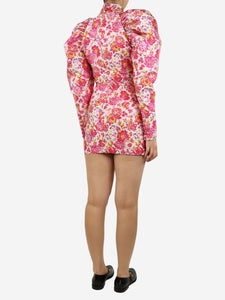 Rotate Pink floral jacquard mini dress - size UK 8
