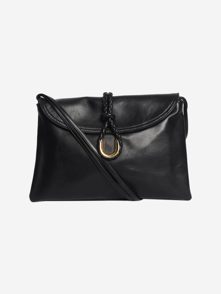 Navy Patti intrecciato leather shoulder bag product image