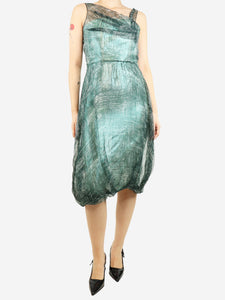 Marni Green lurex midi dress - size UK 8