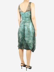 Marni Green lurex midi dress - size UK 8