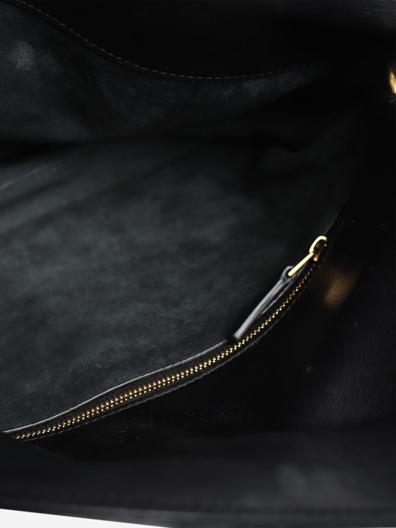 Navy Patti intrecciato leather shoulder bag