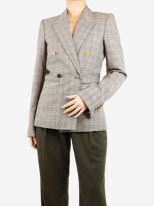 Stella McCartney Neutral Beaufort Prince of Wales blazer - size UK 10