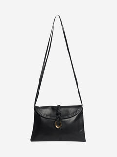 Navy Patti intrecciato leather shoulder bag