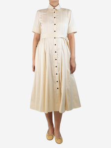 Proenza Schouler Cream belted shirt dress - size UK 10