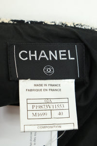 Chanel Black lurex mini skirt - size UK 12