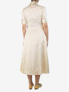 Proenza Schouler Cream belted shirt dress - size UK 10
