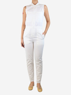White sleeveless cotton jumpsuit - size S Jumpsuits Rivet Utility 