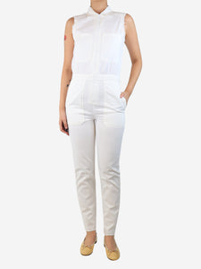 Rivet Utility White sleeveless cotton jumpsuit - size S