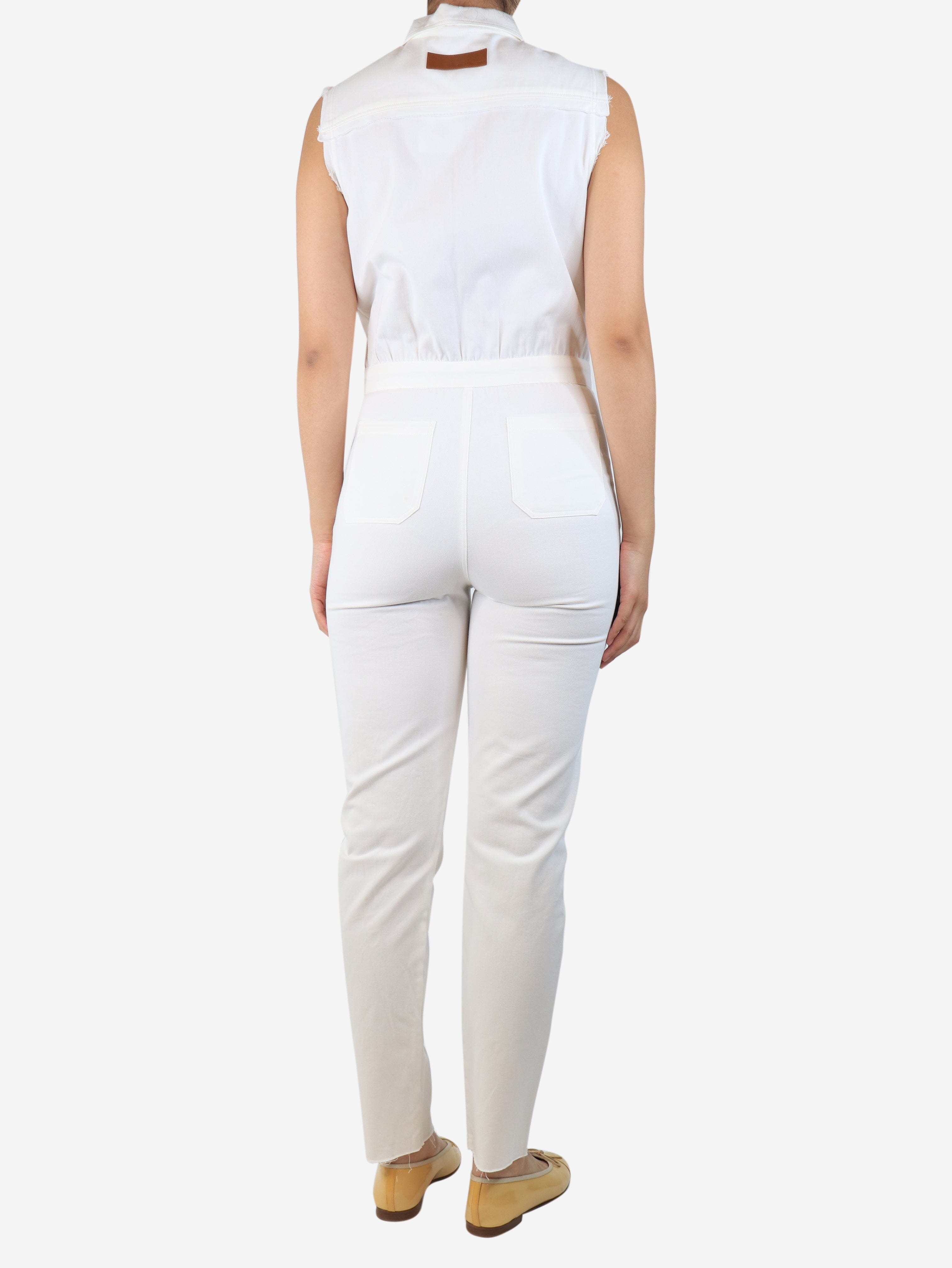 White sleeveless cotton jumpsuit - size S Jumpsuits Rivet Utility 