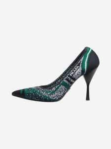 Prada Black and green stretch-knit pumps - size EU 40