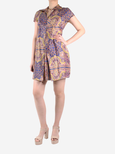 Multicolour paisley print V-neck silk mini dress - size FR 36 Dresses Carven 