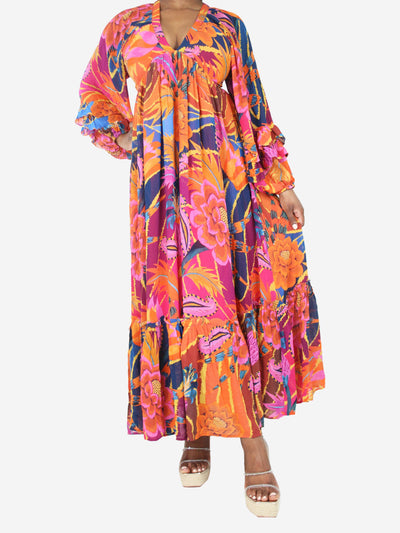 Multicolour floral printed midi dress - size M Dresses Farm Rio 