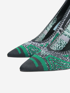 Prada Black and green stretch-knit pumps - size EU 40