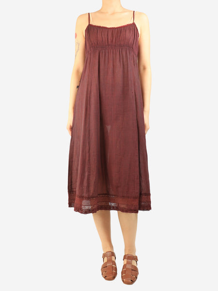 Burgundy cotton slip dress - size M product image