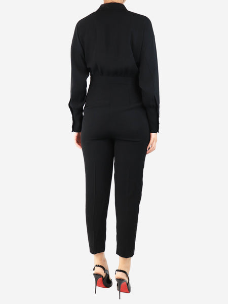 Black tailored jumpsuit - size UK 8 alternate image