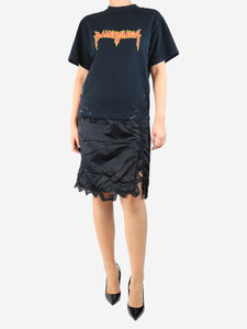 Balenciaga Black distressed t-shirt dress - size S