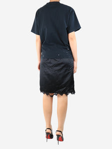 Balenciaga Black distressed t-shirt dress - size S