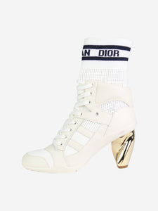 Christian dior White logo lace-up sock boots - size EU 37