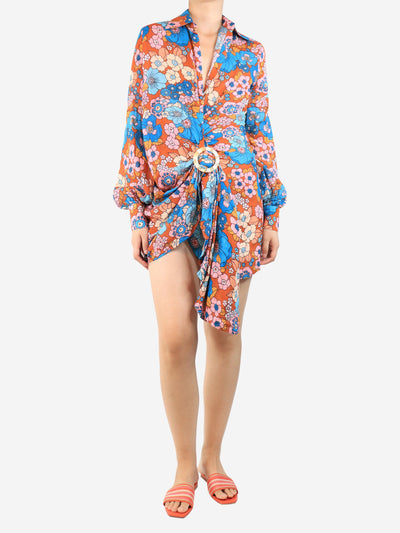 Multicolour floral printed resort wrap dress - size M Dresses Dodo Bar Or 