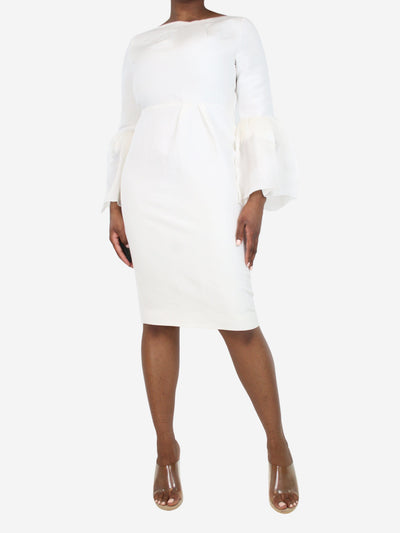 Cream flare-sleeved midi dress - size Dresses Roksanda 