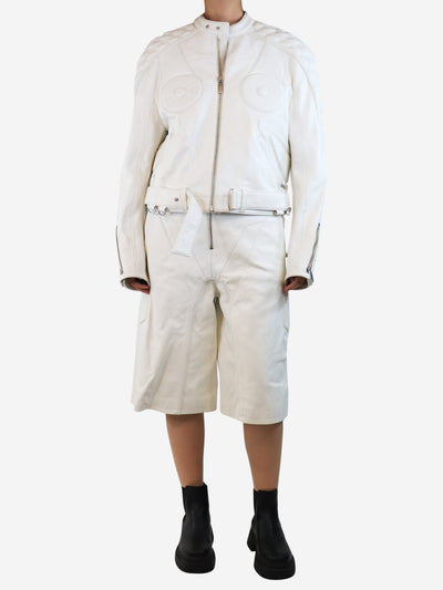 White leather two-piece set - size UK 16 Sets Off-White 