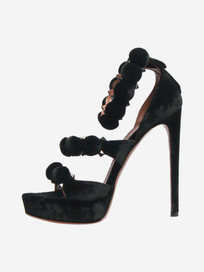 Black velvet Bombe platform sandals - size EU 37 Heels Alaia 