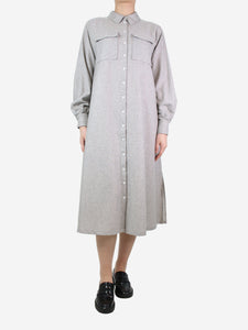 Bamford Grey midi flannel shirt dress